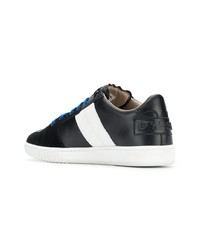 schwarze Leder niedrige Sneakers von Diesel