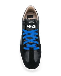 schwarze Leder niedrige Sneakers von Diesel