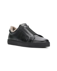 schwarze Leder niedrige Sneakers von Moreschi