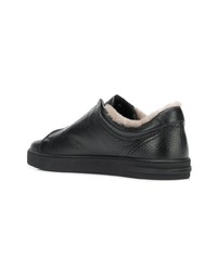 schwarze Leder niedrige Sneakers von Moreschi