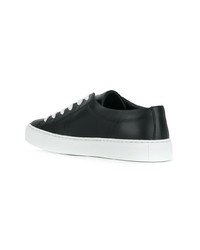 schwarze Leder niedrige Sneakers von Versace