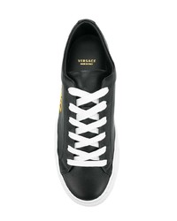 schwarze Leder niedrige Sneakers von Versace