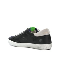 schwarze Leder niedrige Sneakers von Golden Goose Deluxe Brand