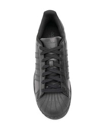 schwarze Leder niedrige Sneakers von adidas