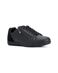 schwarze Leder niedrige Sneakers von Versace Jeans