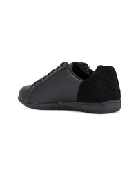 schwarze Leder niedrige Sneakers von Versace Jeans