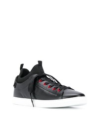 schwarze Leder niedrige Sneakers von DSQUARED2