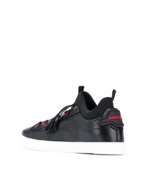 schwarze Leder niedrige Sneakers von DSQUARED2