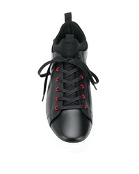 schwarze Leder niedrige Sneakers von DSQUARED2