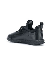 schwarze Leder niedrige Sneakers von Valentino