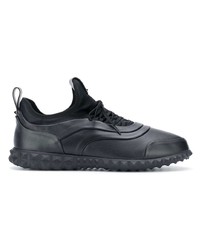 schwarze Leder niedrige Sneakers von Valentino