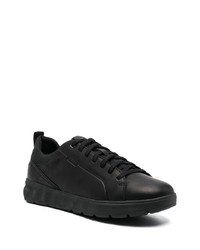 schwarze Leder niedrige Sneakers von Geox