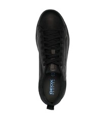 schwarze Leder niedrige Sneakers von Geox