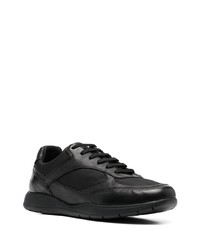 schwarze Leder niedrige Sneakers von Geox