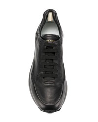 schwarze Leder niedrige Sneakers von Officine Creative