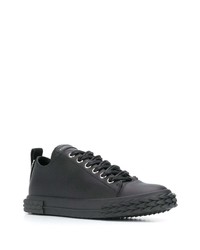 schwarze Leder niedrige Sneakers von Giuseppe Zanotti