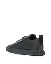 schwarze Leder niedrige Sneakers von Giuseppe Zanotti