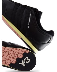 schwarze Leder niedrige Sneakers von Y-3