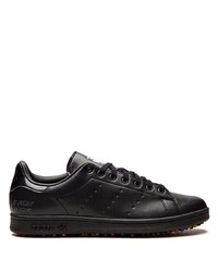 schwarze Leder niedrige Sneakers von adidas