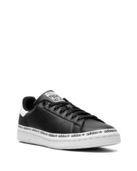 schwarze Leder niedrige Sneakers von adidas