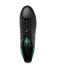 schwarze Leder niedrige Sneakers von adidas