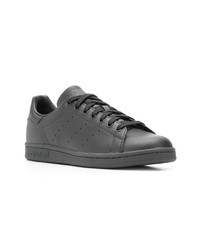 schwarze Leder niedrige Sneakers von adidas