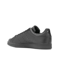 schwarze Leder niedrige Sneakers von adidas