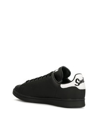 schwarze Leder niedrige Sneakers von adidas