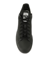 schwarze Leder niedrige Sneakers von adidas