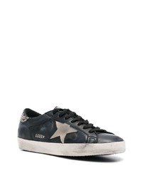 schwarze Leder niedrige Sneakers von Golden Goose