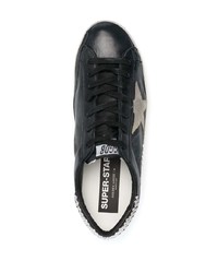 schwarze Leder niedrige Sneakers von Golden Goose