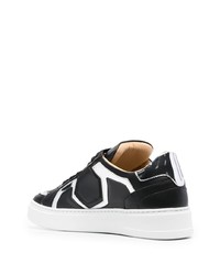 schwarze Leder niedrige Sneakers von Philipp Plein