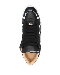 schwarze Leder niedrige Sneakers von Philipp Plein