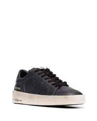 schwarze Leder niedrige Sneakers von Golden Goose