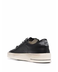 schwarze Leder niedrige Sneakers von Golden Goose