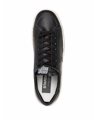 schwarze Leder niedrige Sneakers von Golden Goose