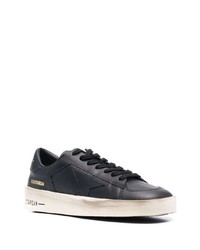 schwarze Leder niedrige Sneakers von Golden Goose