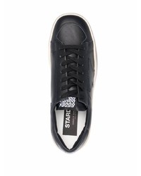 schwarze Leder niedrige Sneakers von Golden Goose