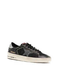 schwarze Leder niedrige Sneakers von Golden Goose