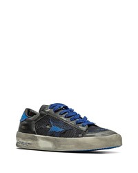 schwarze Leder niedrige Sneakers von Golden Goose