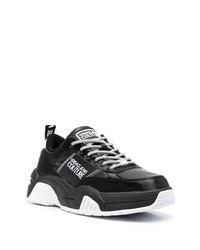 schwarze Leder niedrige Sneakers von VERSACE JEANS COUTURE