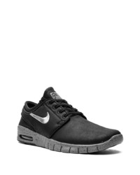 schwarze Leder niedrige Sneakers von Nike