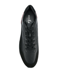 schwarze Leder niedrige Sneakers von Hogan