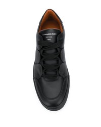 schwarze Leder niedrige Sneakers von Ermenegildo Zegna