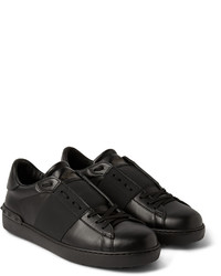 schwarze Leder niedrige Sneakers von Valentino