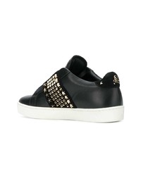 schwarze Leder niedrige Sneakers von Philipp Plein