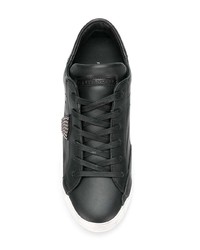schwarze Leder niedrige Sneakers von Philippe Model
