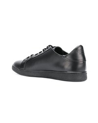 schwarze Leder niedrige Sneakers von Versus