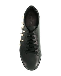 schwarze Leder niedrige Sneakers von Versus