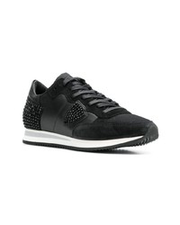 schwarze Leder niedrige Sneakers von Philippe Model